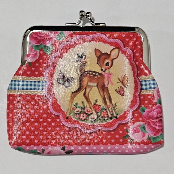 Retro-A-Go-Go Coin Purse - SugarLand Deer Fiona Hewitt Vegan Twee Kawaii Kidcore - Picture 2 of 6